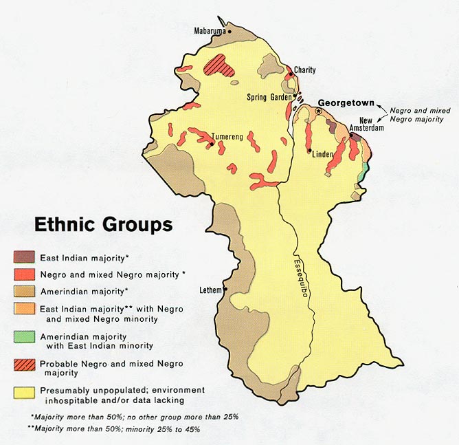 map of guyana showing